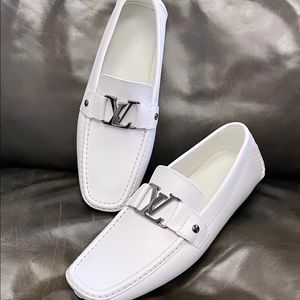 Louis Vuitton White Leather Drivers